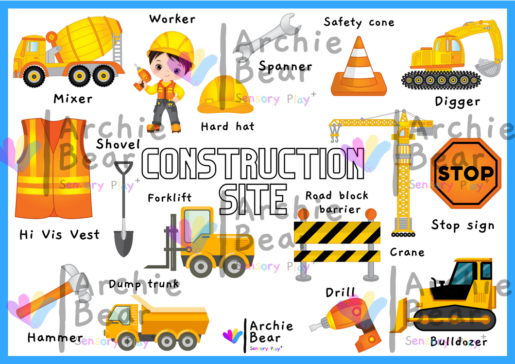 Construction Site - Coloured Poster