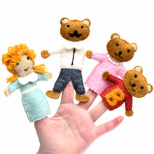 Load image into Gallery viewer, Tara Treasures - Goldilocks and the Three Bears, Finger Puppet Set
