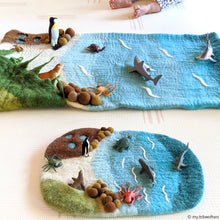 Load image into Gallery viewer, Tara Treasures - Sea, Beach and Rockpool Play Mat Playscape Small
