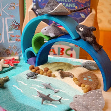 Load image into Gallery viewer, Tara Treasures - Sea, Beach and Rockpool Play Mat Playscape Small
